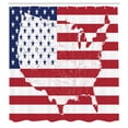 thumbnail image 3 of Ambesonne American Flag Shower Curtain, Martial World, 69"Wx75"L, Navy Red, 3 of 5