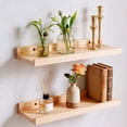 thumbnail image 5 of Hovilon Solid Wood Wall Shelf Floating Shelf Wall - Mounted Storage Rack with No Nail Glue Load Bearing Decorative Shelves for Living Room Bedroom Bathroom Kitchen Home Organization Display Holder, 5 of 6
