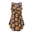 thumbnail image 3 of Mode Femmes Sans Manches Tournesol Impression Couleur Bloc Réservoir T-Shirt Top, 3 of 5