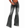 thumbnail image 2 of Jeans for Women Bootcut Ripped High Waisted Flare Jeans Distressed Ladies Casual Pants Trousers Gray M, 2 of 7