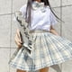 thumbnail image 1 of Faldas plisadas de uniforme escolar para niñas, uniforme escolar japonés, falda a cuadros de cintura alta, uniformes JK sexys para mujer, conjunto completo, 1 of 5