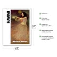 thumbnail image 2 of Hawaii - Hula Dancer - Western Airlines - Vintage Hawaiian Travel Poster c.1960s - Bamboo Fine Art 290gsm Paper Print (Unframed) 24x32in, 2 of 4