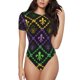 thumbnail image 1 of Fotbe Mardi Gra Geometric Body de Mujer con Cuello Redondo y Mangas Cortas, Sin Mangas Ajustado, Suave, Cómodo y Básico-Small, 1 of 7