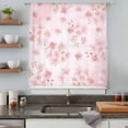 thumbnail image 5 of Pink Floral Sheer Curtains 45 Inches Long, Modern Farmhouse Aesthetic Shabby Chic Flower Light Filering Curtains, Breathable Simi Curtain Privacy Drapes for Kitchen Bathroom Small Window Treatment, 5 of 9