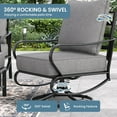 thumbnail image 3 of AMOPATIO 5-Piece Oversized Outdoor Sectional Set - 2 Swivel Chairs, 2 Ottomans & 3-Seat Sofa with Thick Cushions -Metal Patio Furniture for Backyard, Poolside-Gray, 3 of 6