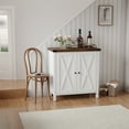 thumbnail image 3 of Farmhouse Storage Cabinet with Doors and Adjustable Shelves, 30" Rustic Oak Buffet Sideboard for Kitchen/Dining Room, 3 of 8