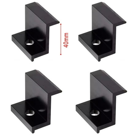 

4Pcs PV Solar Panel Mount Accessories PV End Clamp Aluminum Alloy Black