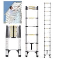 thumbnail image 1 of JADDUO Telescoping Ladder 20.3 FT Extension Ladder Aluminum Lightweight Telescopic Ladder with 2 Triangle Stabilizers Telescoping Attic Ladder RV Ladders for Travel Collapsible Ladders for Home, 1 of 4