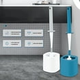 thumbnail image 5 of BVXEEP Toilet Brush and Holder Set, Household Toilet Brush Set with Base Wall Mounted Plastic No Punching No Dead Corners Toilet Cleaning Brush for Household Toilets, 5 of 9
