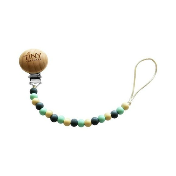 Tiny Teethers Clip-On Silicone Pacifier Clip for infants, PACIFIER CLIP - GREY, MINT, IVORY