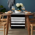 thumbnail image 2 of Black Grey Stripe Table Runner - 48 Inch Long, Kitchen Dining Table Runner Dresser Scarves, Farmhouse Minimalist Striped Farmhouse Decor for Coffee Tables Wedding Party Banquet, 2 of 8