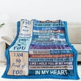thumbnail image 2 of Son Gifts from Mom - Son Gifts Blanket 50" X 60" - Birthday Gifts for Son - to My Son Blanket from Mom - Son Graduation Gifts Ultra-Soft Warm Flannel Throw Blanket for Bed Sofa, 2 of 6