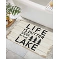 thumbnail image 3 of Area Rug with Tassels 2' x 3', Summer Quotes Lake and Forest Kitchen Runner Rug for Hallway Bedroom Throw Rugs, Farm Wooden Frain Soft Door Mat for Bathroom Entrance Living Room, 3 of 9