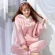 thumbnail image 2 of Conjunto de pijama de franela para mujer, ropa de dormir cálida y suave, pantalones sueltos con capucha, ropa de casa de invierno, 2 of 5