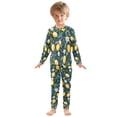 thumbnail image 6 of FORMRS Long Sleeve Top and Pants Pajama Set for Niños 2-Piece Sleepwear, Sizes 18M-8Y, Blue Floral Lemons, 6 of 6