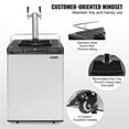 thumbnail image 6 of VEVOR Beer Kegerator, Dual Tap Draft Beer Dispenser, Full Size Keg Refrigerator With Shelf, CO2 Tank(No Gas), Drip Tray & Rail, 23°F- 82.4°F Temperature Control, 162L, Silver, 6 of 9