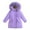 Purple, variant on Liyamei Girls Heavyweight Hooded Padded Jacket with Zipper for Winter Warm Coat Size 3-4 Years