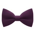 thumbnail image 1 of Classic Pre-Tied Soft Crape Bow Tie for Wedding Formal Events Solid Tuxedo, by Bow Tie House (Medium, Plum), 1 of 5
