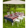 thumbnail image 4 of nqOlkjepod 4th of July Outdoor Tablecloth with Umbrella Hole & Zipper, Red Stripe Independence Day Blue Star Rectangle Table Cover 60x102 Inch, Dining Waterproof Table Cloth Protector for Patio, 4 of 7