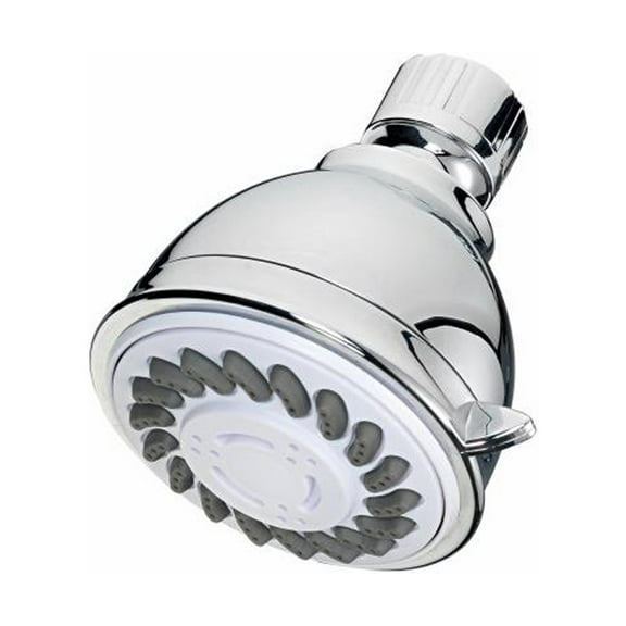 HomePointe 228636 Shower Head, Fixed Mount, 3-Settings, Chrome Plastic - Quantity 6