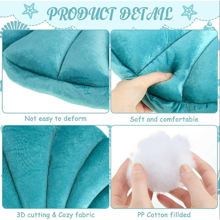 3d Throw Pillows Shell Shaped Accent Throw Pillow, Soft Velvet