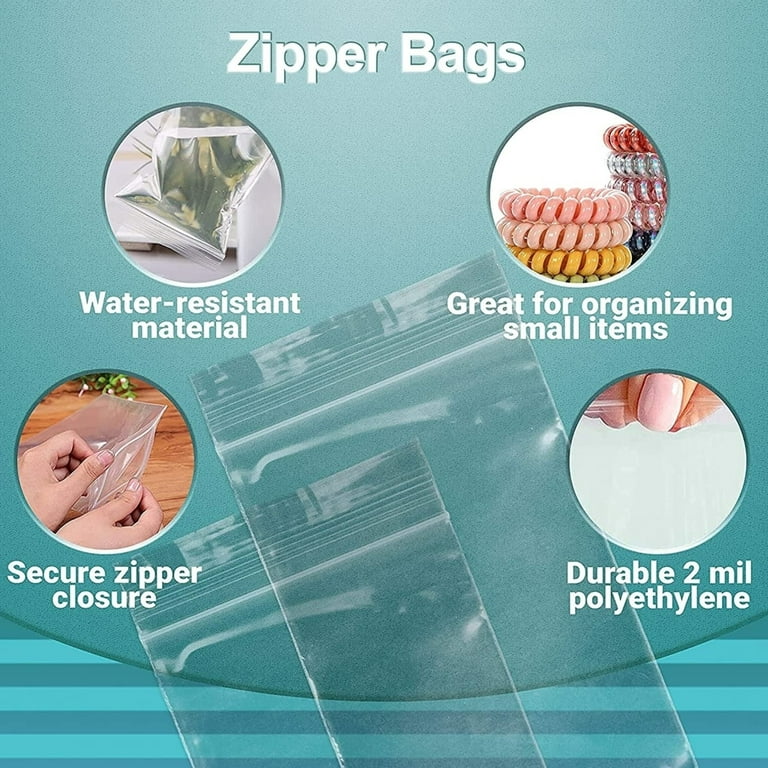 500~ 4 Mil 10x10 Clear Zip Reclosable Zipper Lock Seal Poly Bag