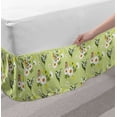 thumbnail image 2 of Nature Bed Skirt, Print of Botanical Themed Wildflowers and Waxwings Bird Dandelion Blossoms, Elastic Bedskirt Dust Ruffle Wrap Around for Bedding Decor, 4 Sizes, White Olive Green, by Ambesonne, 2 of 2