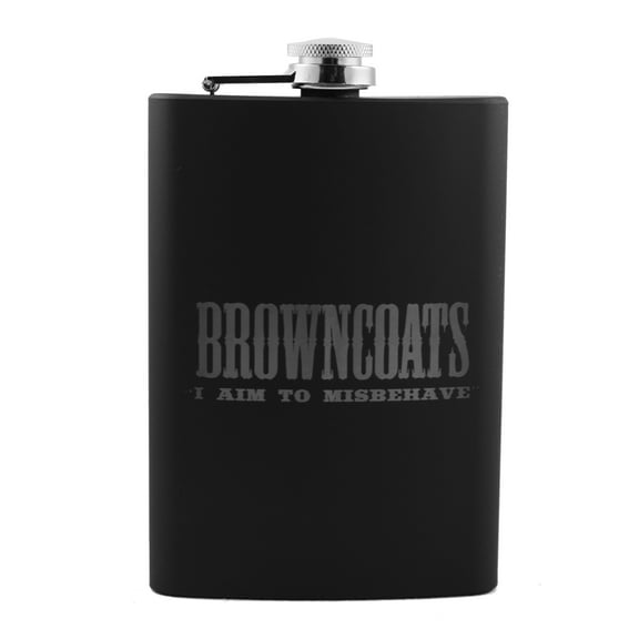 8oz BLACK Browncoats Black Flask L1