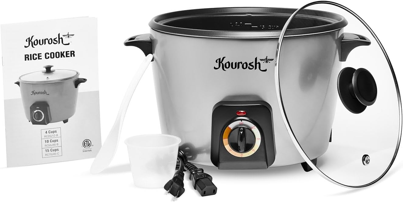 YEDI KOUROSH Automatic Persian Rice Cooker - Tahdig Rice Maker Perfect Rice Crust (15 CUP)