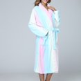 thumbnail image 6 of XIAONU Womens Plush Robe Relaxed Fit Geometric Print Sleepwear Warm Stylish Loungewear Gown, 6 of 7