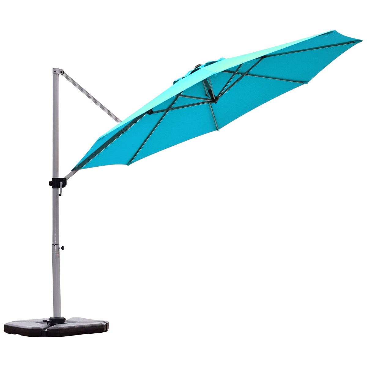 Topbuy 11' Market Umbrella Outdoor Patio Square Offset w/ Base Blue