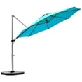 thumbnail image 3 of Patiojoy 11' Market Umbrella Outdoor Patio Square Offset w/ Base Blue, 3 of 3
