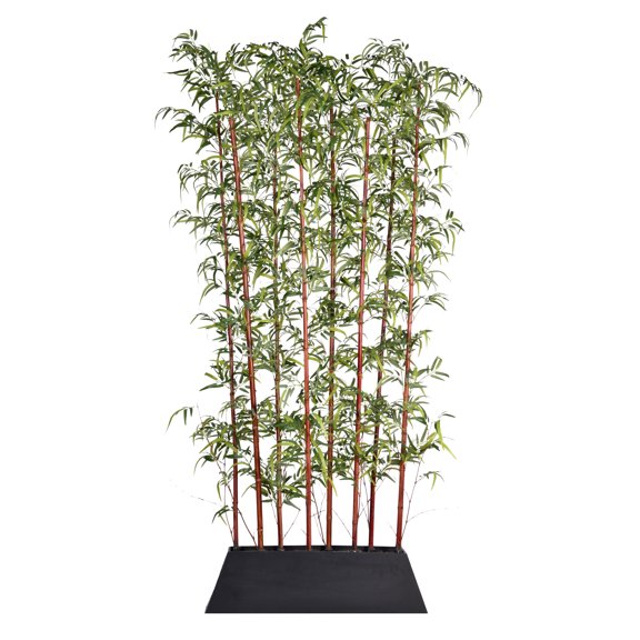 Vintage Home Artificial Faux Plastic 96" Tall Burgundy Bamboo Screen Greenery In Pot - Kd