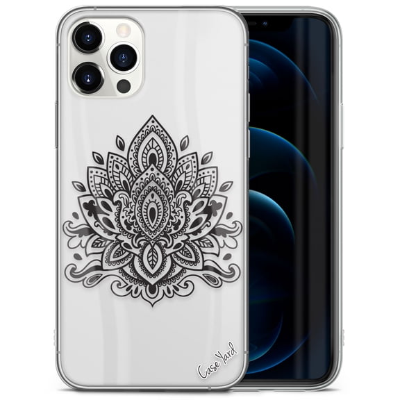 Case Yard iPhone-11-Pro Case Clear Soft & Flexible TPU Ultra Low Profile Slim Fit Thin Shockproof Transparent Bumper Protective Cover Drop Protective Cell Phone Cases (Lotus Mandala)