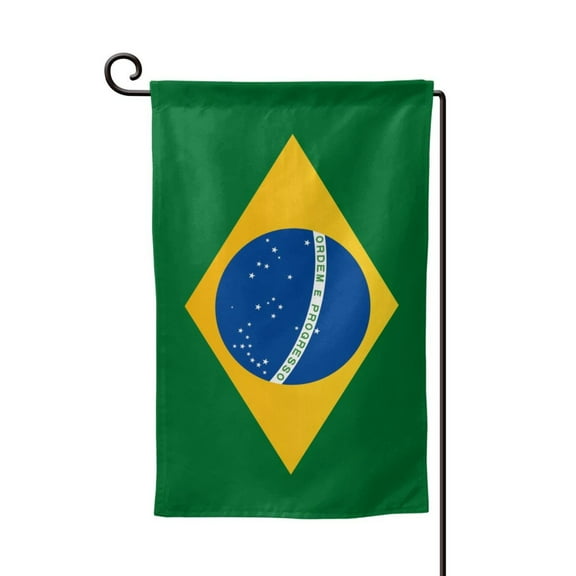 Brazil Flag Garden Flag Double Sided Flags with Vivid Color for Yard Lawn Garden Decor 12.5 x18 Inch Square