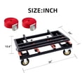 thumbnail image 4 of LuckyNote Folding Drywall Dolly with 4x6" Casters, 2000 lbs Load Capacity, Expandable Deck & Back Frame, Portable Panel Cart with 2 Tie-Down Straps, Black, 4 of 18