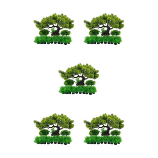 Methold ABS Eco-Friendly Bonsai Tree Decoration - Aspecto realista para pecera y acuario Simulación de árboles Adornos Cypress Pine Type2 NO2