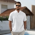 thumbnail image 6 of Fexilor Men's Short Sleeve Button Henley Shirts, Stand Collar Casual and Dress Tops with Pocket, 6 of 8