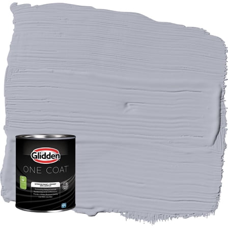 Glidden One Coat Glistening Gray / Grey Semi-Gloss Interior Paint with Primer, 1 Quart