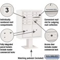 thumbnail image 3 of Salsbury Industries Pedestal Mounted Units 11 Door Front Load 4C Horizontal Cluster Box Unit with 2 Parcel Lockers, 3 of 7