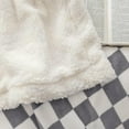 thumbnail image 4 of Sherpa Throw Blanket Fleece Blanket with Checkered Pattern Soft Thick Blanket for Couch, Bed, Sofa Luxurious Warm and Cozy for All Seasons (Grey, 60"x80"), 4 of 6