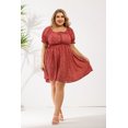 thumbnail image 2 of CASSIE LIZ Plus Size Dress For Women Floral Square Neck Bow Strap Dress Red Flutter Trim Sleeves Tunic Dress Lantern Sleeves Casual Loose Fits Dress For Summer XL 14W 16W, 2 of 5