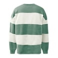 thumbnail image 3 of Lightweight Sweatshirts Womens Trendy Striped Colorblock Crewneck Pullover Oversized Sweatshirt Long Sleeve Tops (XL, Green), 3 of 4