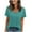 Mint Green, variant on Lmnyox V Neck T Shirt Women's Basic Solid Color Short Sleeve Tee Shirt Casual Loose Summer Tops Clothes