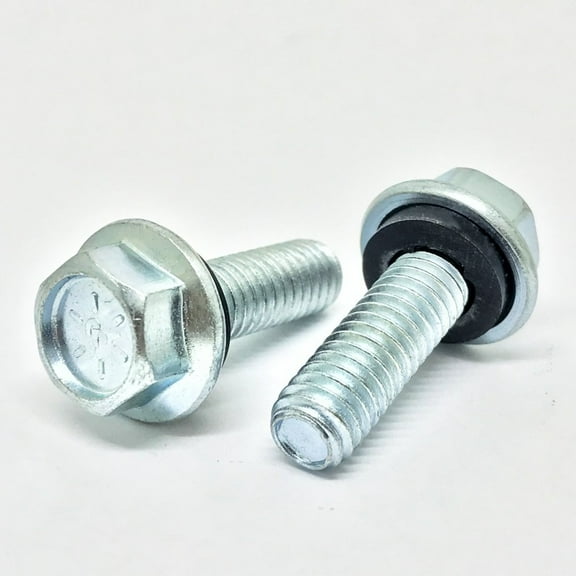 (100) 5/16-18x3/4 Grade 8 Flange Grain Bin Steel Building Bolts Zinc with Rubber Washer