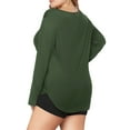 thumbnail image 3 of JYLFC Womens Shirts Long Sleeve Plus Size V Neck Casual Tee Shirts, Green 5XL, 3 of 4