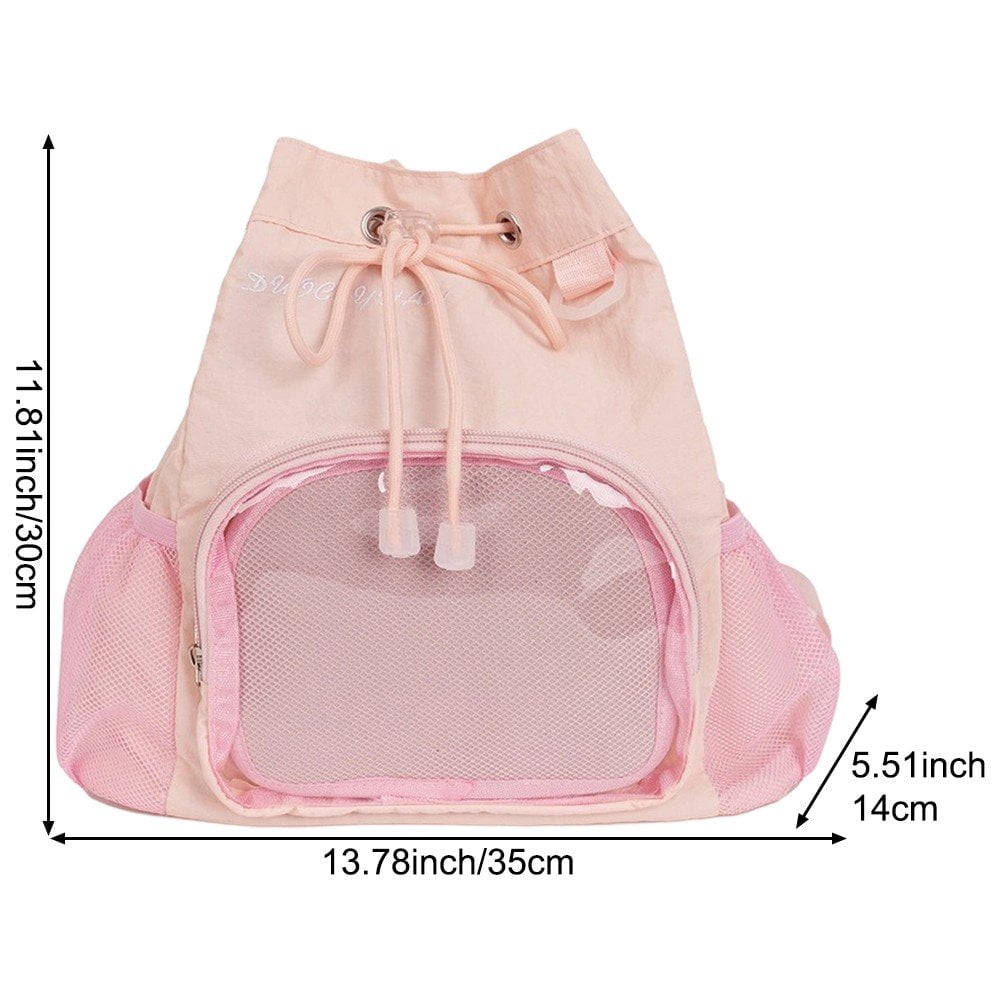 Slccxzc Ita Bag with Clear Windows for Women Pin Display Backpack Casual Daypack Heavy Duty Bookbag
