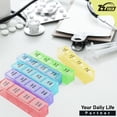 thumbnail image 6 of Zzteck Extra Large Pill Organizer 7 Day Weekly XL Travel Box Daily Reminder [9.2″ X 5.8″ X 1.5″] Pills Boxes Medication Container PU Leather 4 Times Pill Case from (Cherry Wood), 6 of 11