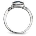 thumbnail image 2 of Sterling Silver Blue and White Diamond Ring Size 7, 2 of 3