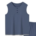 thumbnail image 3 of IROINNID Men's Sleeveless Henley Tank Top and Shorts Set with Button Placket Elastic Waist and Pockets Relaxed Casual Summer Lounge Wear, 3 of 8
